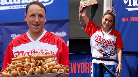 Jul 4, 2023 · Published July 4, 2023, 7:00 a.m. ET. 0 of 41 secondsVolume 0%. 00:00. 00:41. The world’s top competitive eaters are back in Brooklyn for the Fourth of July as champs Joey Chestnut and Miki Sudo ... 